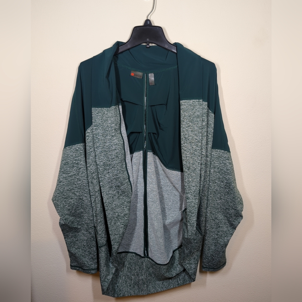 Zella Women's M / L  Athleisure Jacket Cardigan Cocoon Yoga Wrap Knit Green EUC